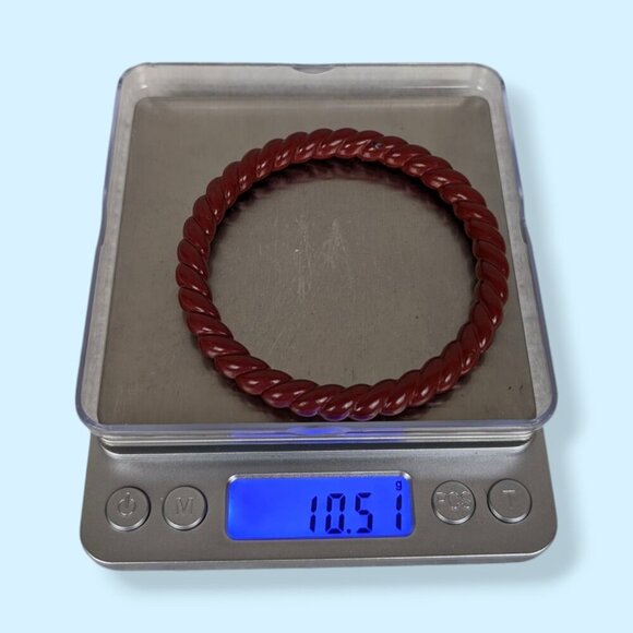 (2/$20) V. Muddy Red Molded Plastic Bangle - Picture 5 of 5